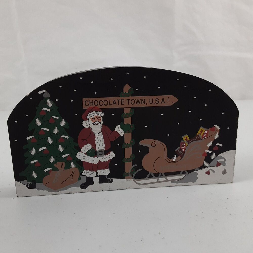 The Cats Meow 1995 Hershey's Santa Clause Chocolate Town USA Winter Scene **RARE